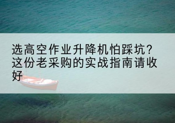 西昌高空作业升降机厂家推荐-选高空作业升降机怕踩坑？这份老采购的实战指南请收好