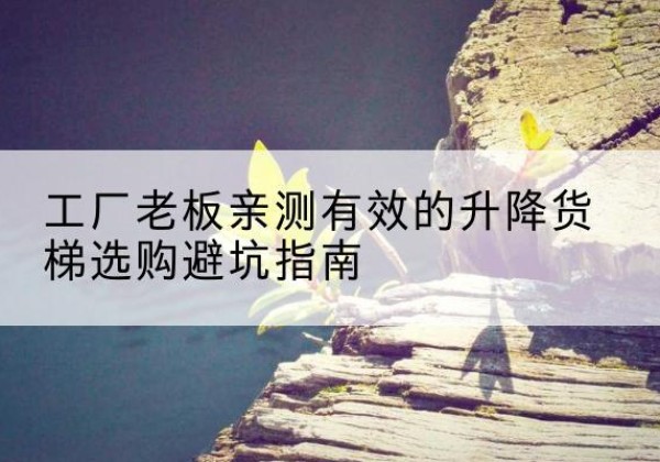 西昌升降货梯怎么选-工厂老板亲测有效的升降货梯选购避坑指南
